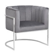 Fotel welurowy szary LARVIK