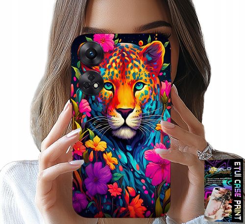 ETUI DO OPPO RENO8 T 4G - KWIECISTE WZORY TYGRYS TYGRYSEK + FOLIA na Arena.pl