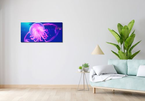 Obraz 90x40cm Neonowa Meduza na Arena.pl