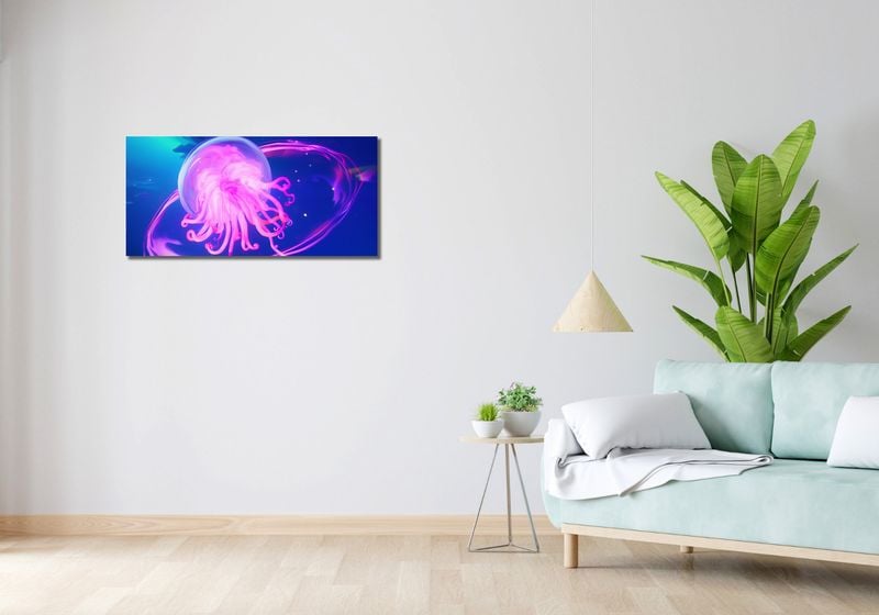 Obraz 90x40cm Neonowa Meduza zdjęcie 2