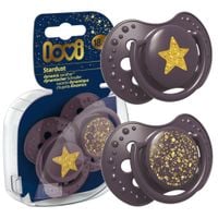 LOVI Smoczek silikonowy dynamiczny 18m+ 2 szt Stardust Violet