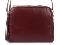 BURGUNDOWA MAŁA DAMSKA TRZYKOMOROWA TOREBKA LISTONOSZKA PRZEWIESZKA Z WŁOSKIEJ SKÓRY NATURALNEJ R11