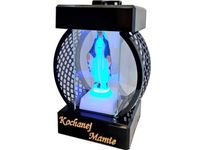 MAMA MAMIE ZNICZ LAMPION KOŁO RTN GŁADKI CZARNY+FIGURKA LED