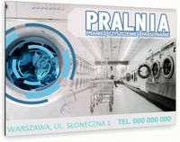 nadruk UV TABLICZKA reklamowa aluminiowa dibond 40x30 SZYLD PRALNIA