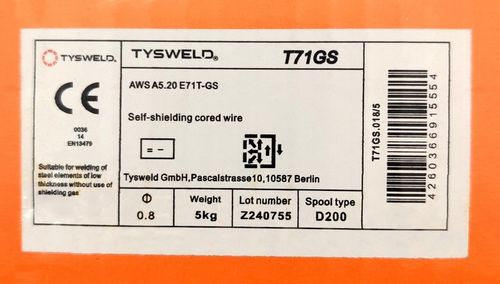 Drut spawalniczy samoosłonowy TYSWELD T71GS | fi 0,8 mm 5 kg FLUX | MIG na Arena.pl