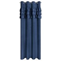 Zasłona zaciemniająca z falbankami na przelotkach SAMI 140X250 granatowa