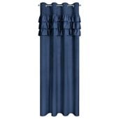 Zasłona zaciemniająca z falbankami na przelotkach SAMI 140X250 granatowa