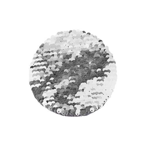 Dwukolorowe cekiny do sublimacji i aplikacji na tekstyliach - srebrne kółko Ø 10 cm na Arena.pl