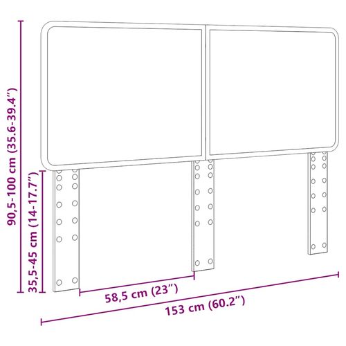 Zagłówek Brązowy dąb 150 cm Materiał drewnopochodny na Arena.pl