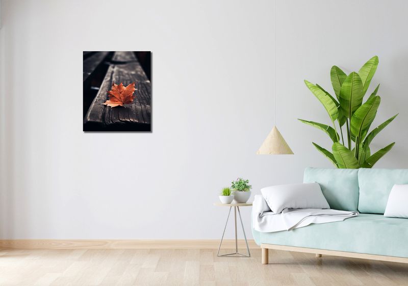 Obraz 50x60cm Pojedynczy Liść zdjęcie 2