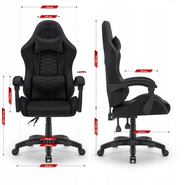 FOTEL GAMINGOWY DLA GRACZA BIUROWY HELL'S zdjęcie 2