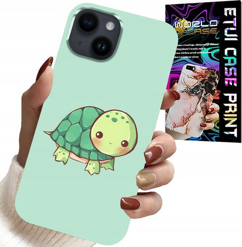 ETUI DO IPHONE 15 PLUS - SŁODKIE ŻÓŁWKI WZORY DLA DZIECI + SZKŁO na Arena.pl