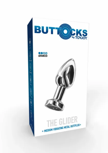 toyjoy the glider vibrating plug medium stalowy, 7 trybow, usb zdjęcie 3