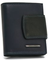 skórzany portfel damski bellugio - granatowo-czarny