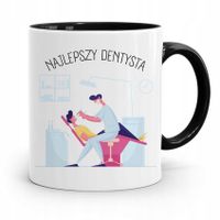 Kubek Czarny Prezent Dentysty Najlepszy Dentysta Z Nadrukiem Ze Zdjęciem