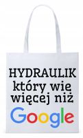 Dla Hydraulika Prezent Torba Eco Biała Shopper Z Nadrukiem Ze Zdjęciem