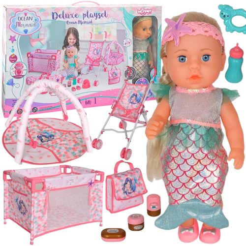 WOOPIE ROYAL Lalka Bobas 36 cm Syrenka Interaktywna Zestaw XXL Opiekunka 18w1 na Arena.pl