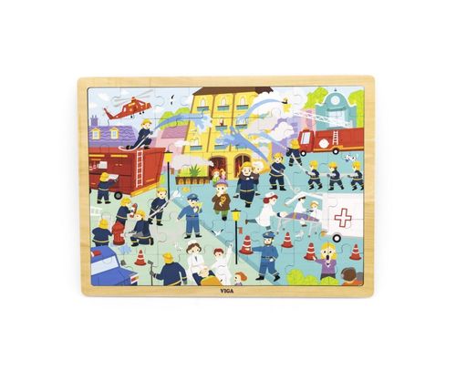 Viga 44581 Puzzle na podkładce 48 elementów - poznajemy pracę strażaka na Arena.pl
