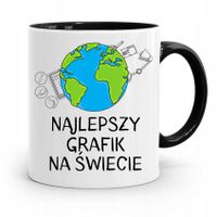 Kubek Czarny Prezent Dla Najlepszego Grafika Z Nadrukiem Ze Zdjęciem