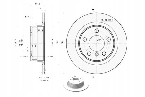 TARCZA HAM TYL 290X11 P BREMBO na Arena.pl