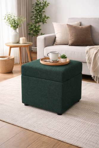 Pufa kwadratowa pojemnik salon sypialnia 38x38x42 butelkowa zieleń OTTO na Arena.pl