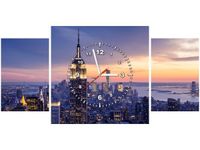 80X40CM ZEGAR ZEGAR ŚCIENNY PANORAMA MIASTA NOWY JORK OBRAZ