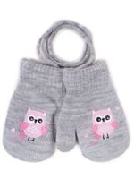 Rękawiczki dziewczęce jednopalczaste ze sznurkiem dotykowe 16 cm YOCLUB