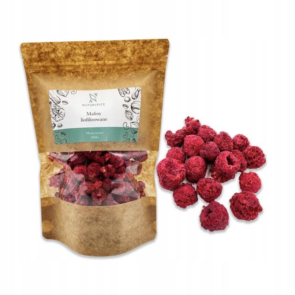 Maliny liofilizowane 100g CAŁE zdjęcie 2