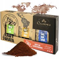 Zestaw kaw mielonych kawy świata 100% Arabica, prezent ŚWIEŻO PALONA 3x250