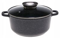 GARNEK MARMUROWY Czarny 28cm INDUKCJA 6,8l 7007