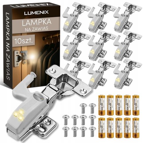 Zestaw 10x Lampka do szafki ZAWIAS DRZWI 3x LED NW na Arena.pl