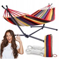 HAMAK OGRODOWY ze stelażem dwuosobowy brazylijski DUŻY RED GARDEN