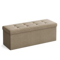 Pufa organizer jasny taupe 110x38 cm składana ławka XXL pojemnik