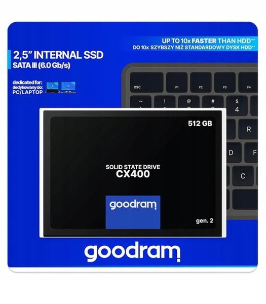 Dysk SSD Goodram CX400 Gen. 2 512GB 2,5" SATA III zdjęcie 3