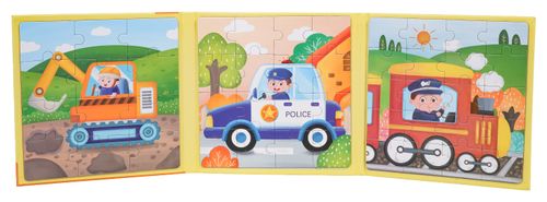 Magnetyczne Puzzle Pojazdy + Książeczka na Arena.pl