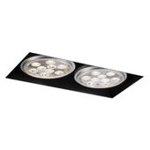 Podtynkowa LAMPA sufitowa YATOMI 3331 Shilo metalowa OPRAWA regulowana WPUST prostokątny czarny