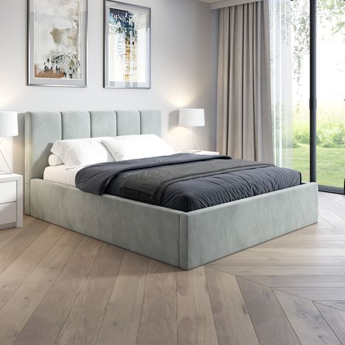 Łóżko tapicerowane SZARE 180x200 + POJEMNIK METZ na Arena.pl