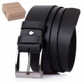 Pasek Męski Skórzany Czarny do Spodni Jeans Szeroki 4cm Klasyczny
