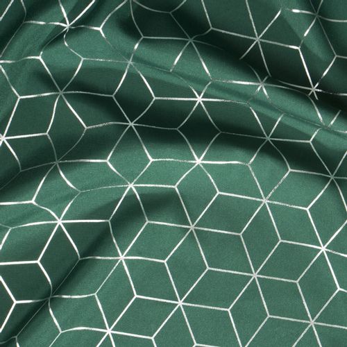 Zasłona gotowa na przelotkach CUBE 140x250 Eurofirany ciemny zielony/srebrny na Arena.pl