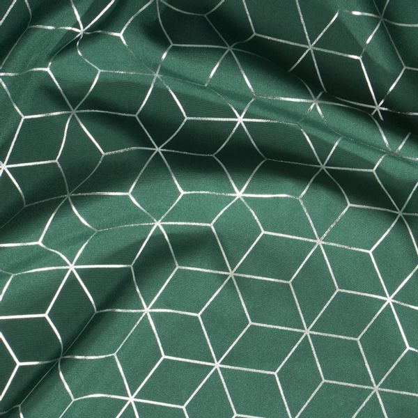 Zasłona gotowa na przelotkach CUBE 140x250 Eurofirany ciemny zielony/srebrny zdjęcie 7