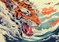 Plakat 84,1x59,4cm Tygrys Na Fali