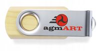 NADRUK UV PENDRIVE drewniany reklamowy LOGO FIRMY NAPIS Pamięć USB 8 GB