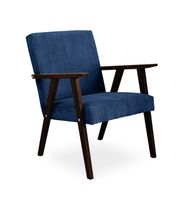 Fotel LISEK - PRL / granatowy / noga orzech / PO05