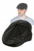 Stylowy Modny Elegancki Czarny Męski Kaszkiet Skórzany Czapka K233A
