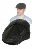 Stylowy Modny Elegancki Czarny Męski Kaszkiet Skórzany Czapka K233A