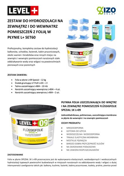 Folia w płynie 12kg Hydroizolacja na Zewnątrz Zestaw Taśma 10m Mankiet zdjęcie 11