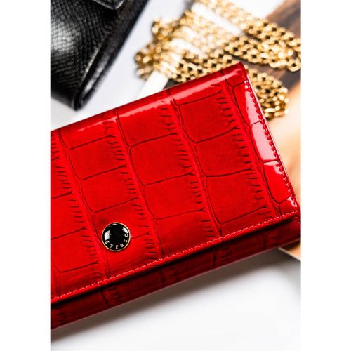 duży i pojemny czerwony portfel damski z systemem rfid - peterson na Arena.pl