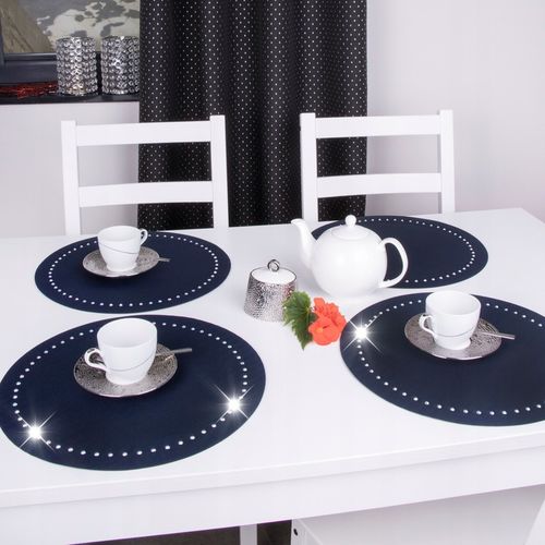 Podkładka dekoracyjna GLAMOUR koło 40 cm czarna srebro na Arena.pl