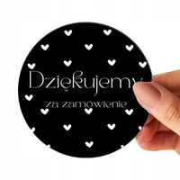 Naklejki Dziękuję za zamówienie okrągłe na paczki prezenty 150 sztuk 5cm