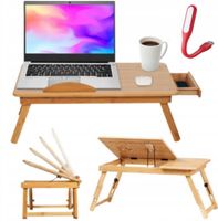STOLIK pod LAPTOPA do ŁÓŻKA KOMPUTER PODSTAWKA PÓŁKA DREWNIANY REGULOWANY
